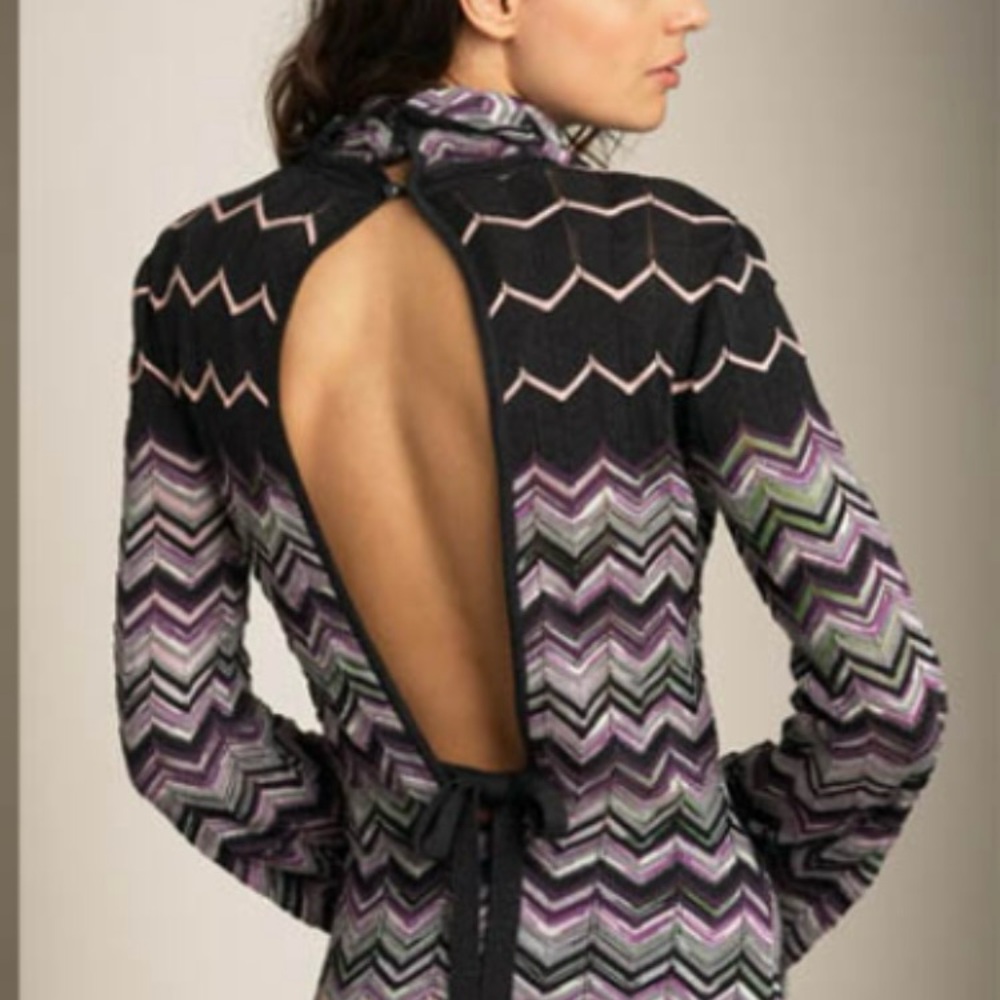 Missoni Multicolor Zig zag turtleneck dress size 2 or 38